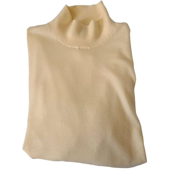 J Crew Light Yellow Mockneck Sweater Size L - Picture 12 of 13